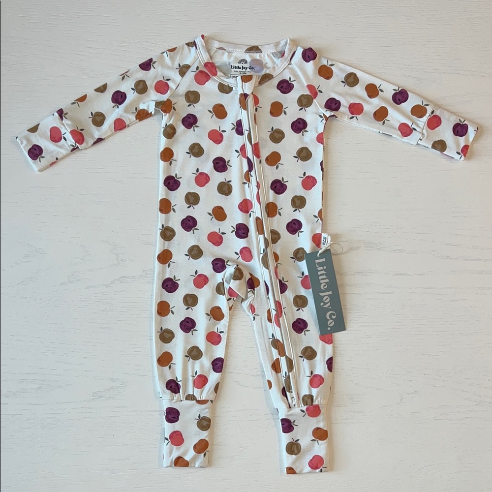 Little Joy Co Apple Bamboo Convertible Zip Romper 0-3 months